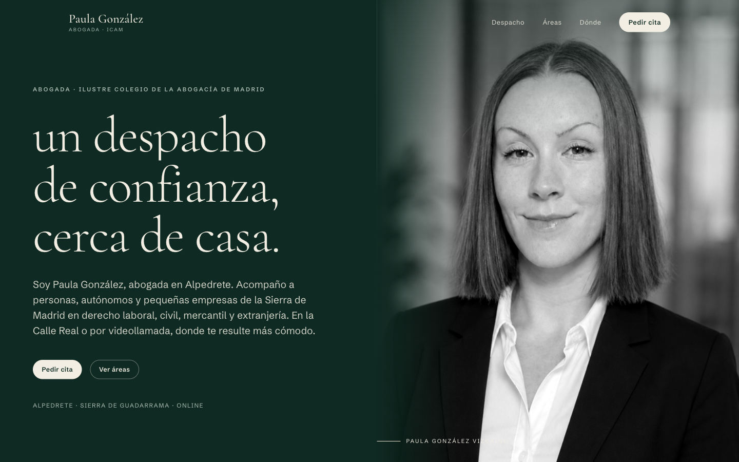 Nueva web de Paula González — inicio